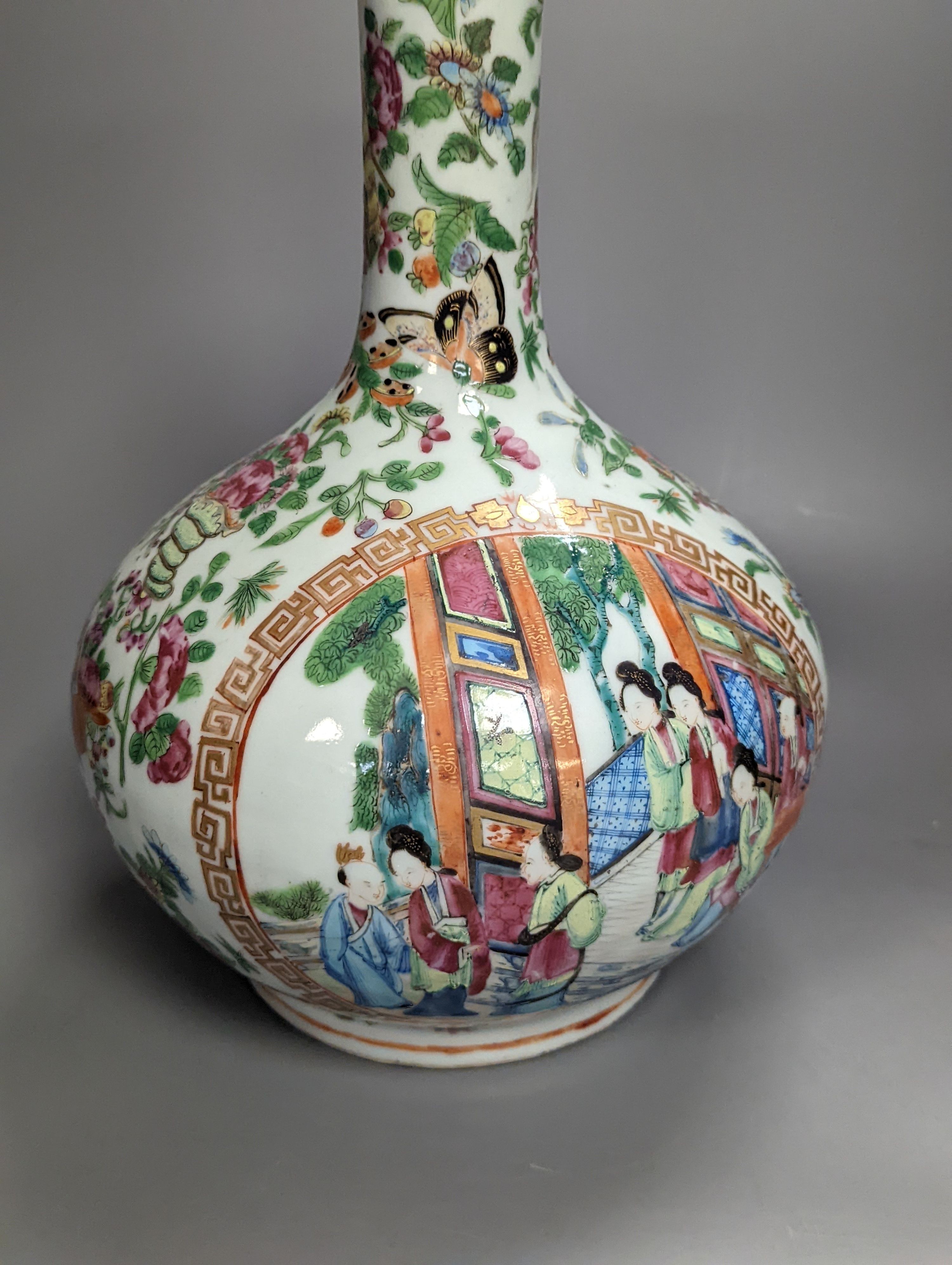 A Chinese famille rose bottle vase, Daoguang period, height 31cm